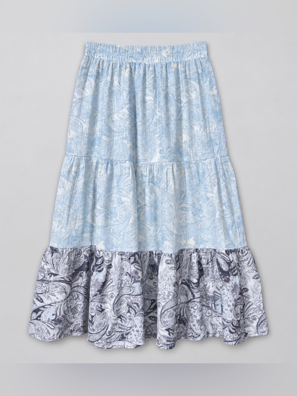 Tiered Floral Maxi Skirt Large Prairie Cottage Peasant Garden Party Bohemian